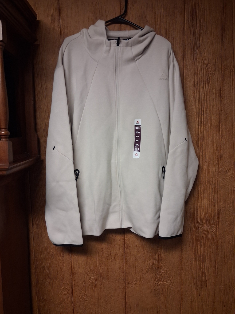 Reebok Light Beige Full-Zip Hoodie Jacket